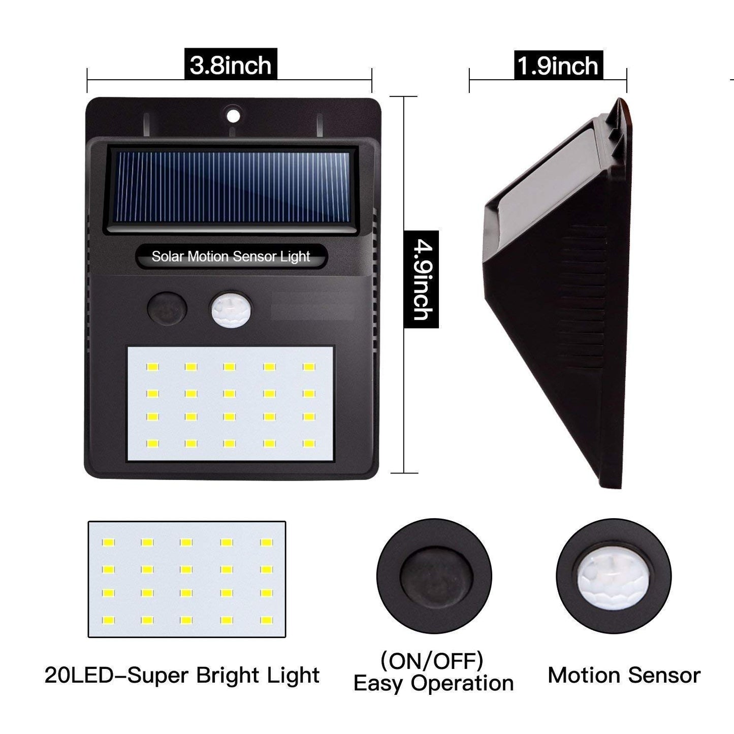 Solar Powered LED Wall Light